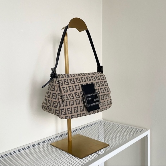 Fendi Handbags - FENDI Zucchino Mini Baguette Bag